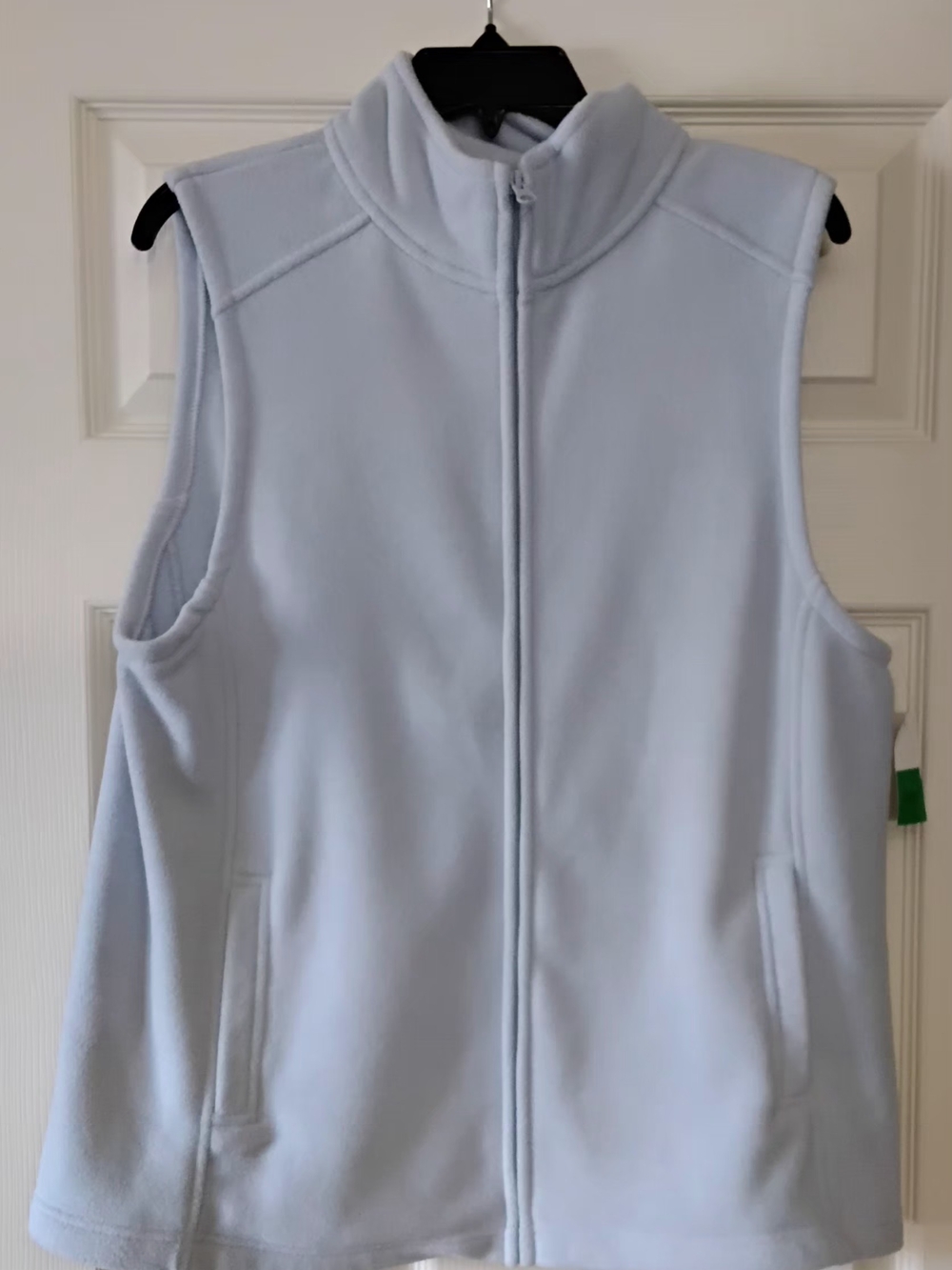 dip Fleece Vest with Pockets, Light Blue, XL